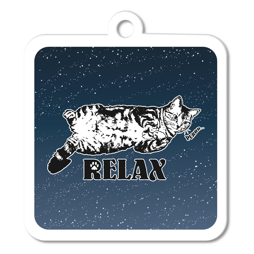 CAT_4KW (アクリルキーホルダー 四角型 6cm)