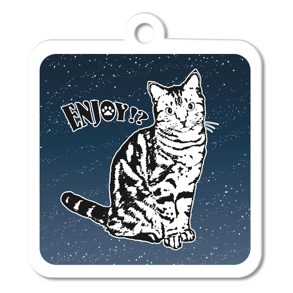 CAT_1KW (アクリルキーホルダー 四角型 6cm)