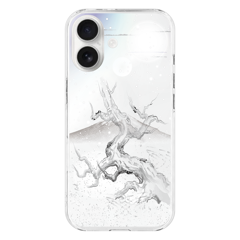 S170067　水墨画『朽木』HD iPhone17 (透明)(ハードケース)｜PLATA