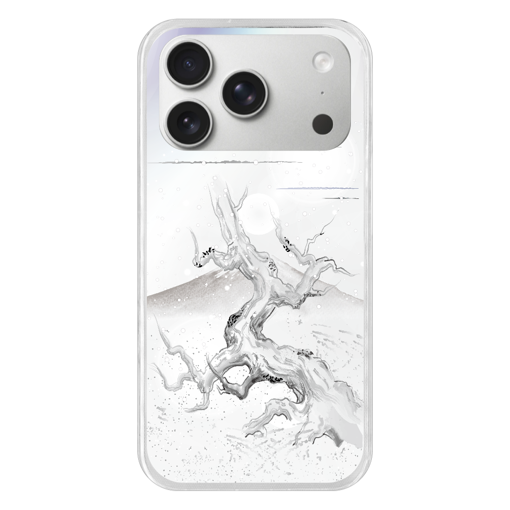 S17p068　水墨画『朽木』TPU Phone17 Pro TPUケース