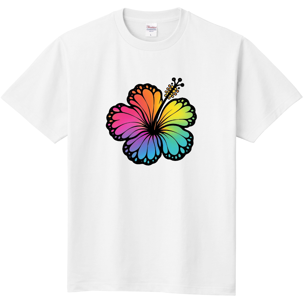 Tシャツ/ハイビスカス/ホワイト