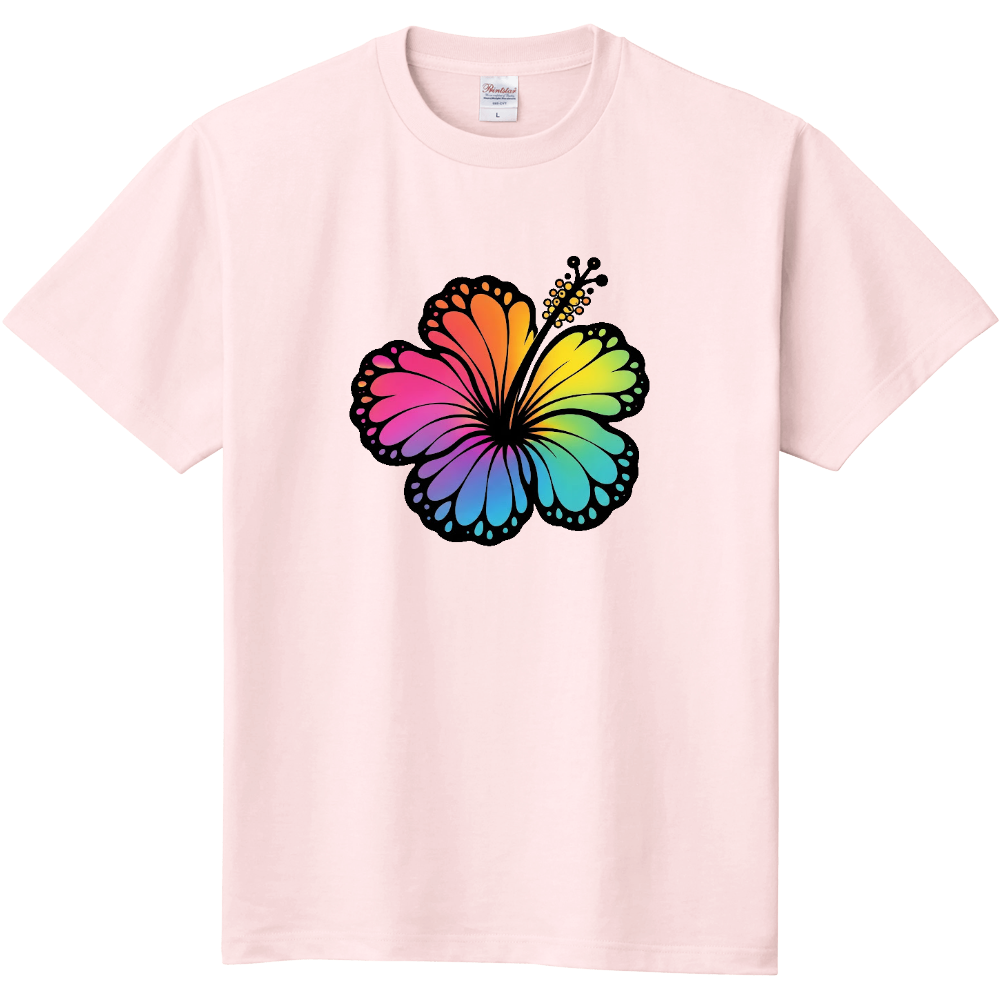 Tシャツ/ハイビスカス/ライトピンク