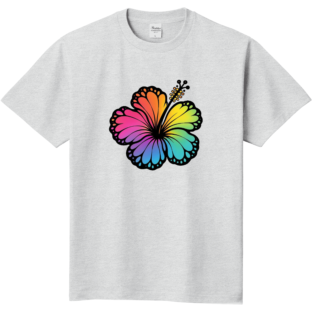 Tシャツ/ハイビスカス/アッシュ