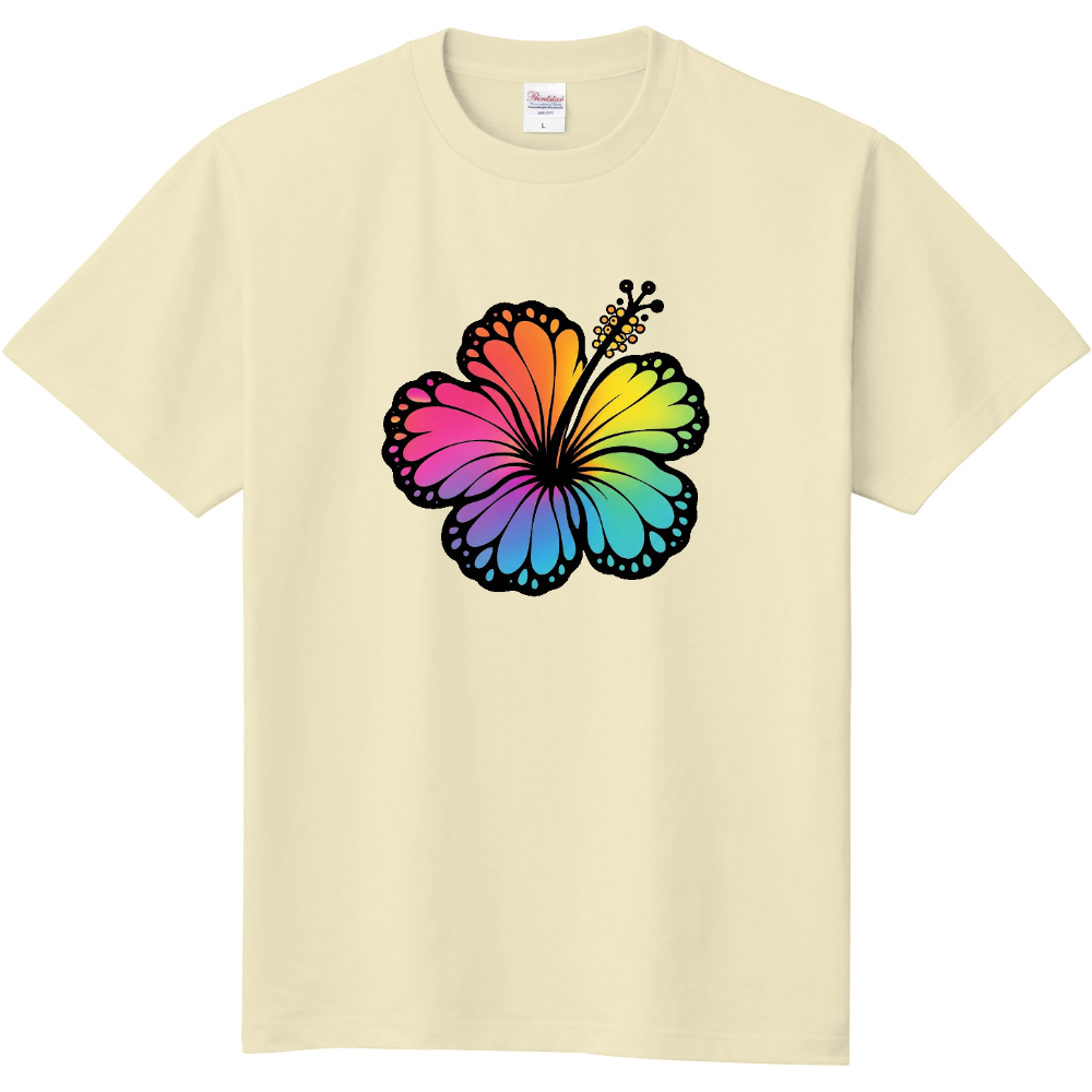 Tシャツ/ハイビスカス/アイボリー