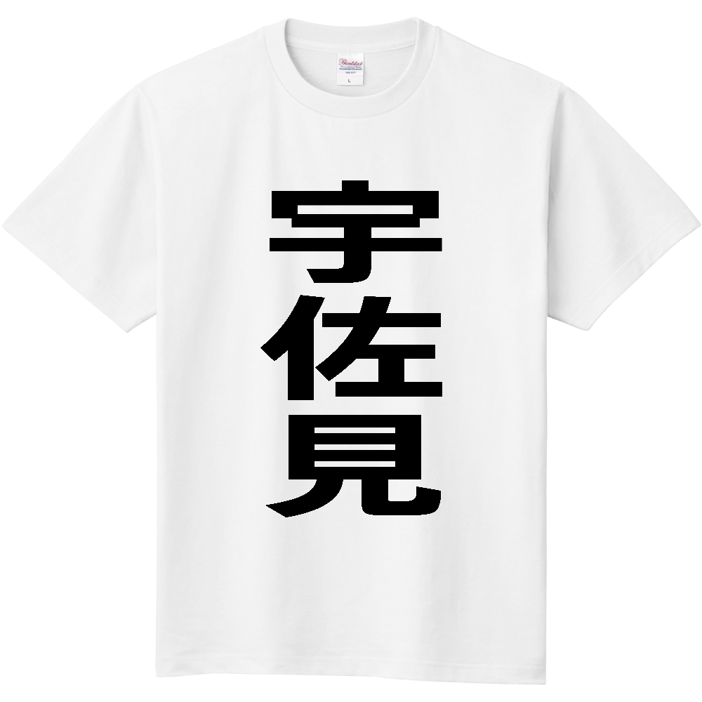 【苗字】  「宇佐見」 縦 黒文字  Tシャツ 