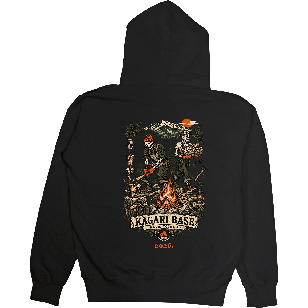KAGARI HALLOWEEN SKELETON FIREWOOD CREW — 期間限定ハロウィンパーカー