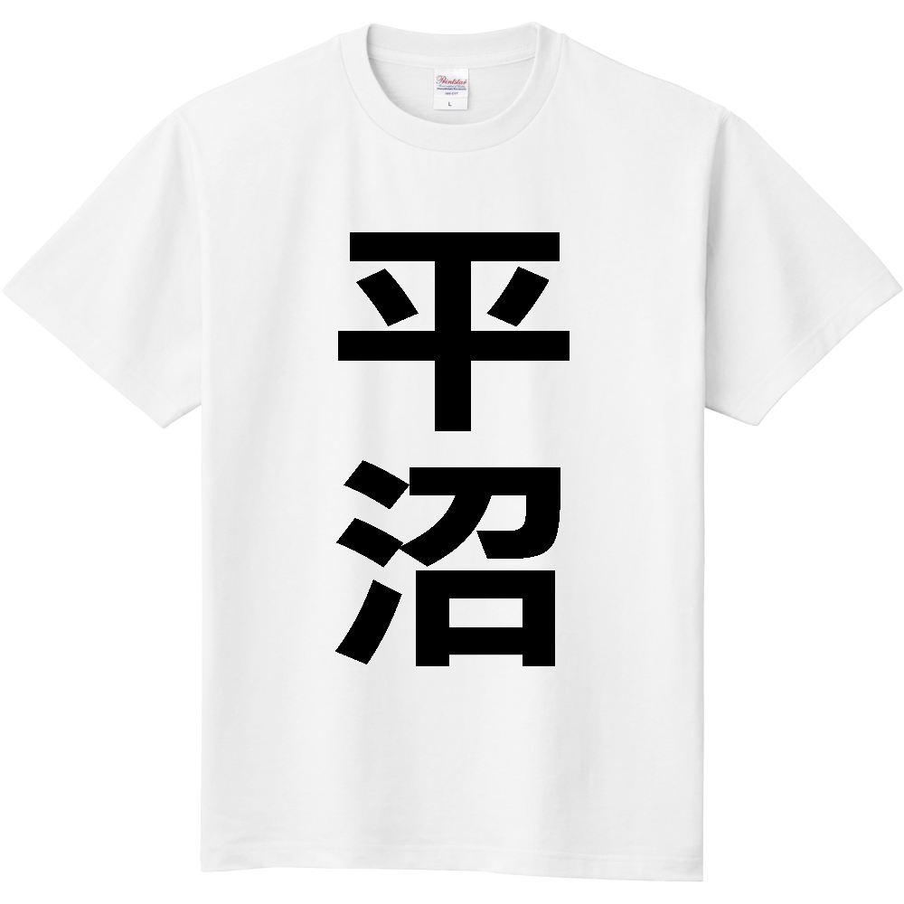 【苗字】  「平沼」 縦 黒文字  Tシャツ 