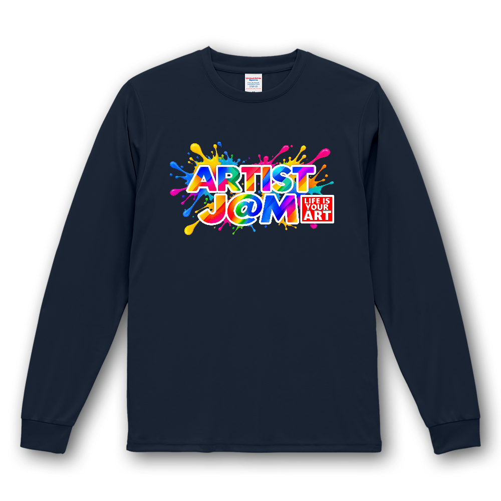 アーティストジャム 長袖ドライTシャツ （Artist J@M：表：デザイン16b） 4.4オンス ドライスムース リサイクルポリエステル ロングスリーブ Tシャツ