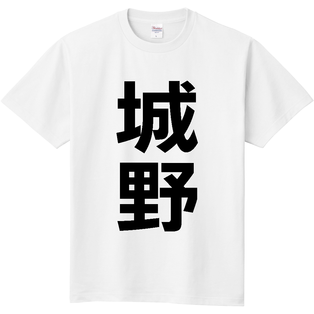 【苗字】 「城野」 縦 黒文字 Tシャツ