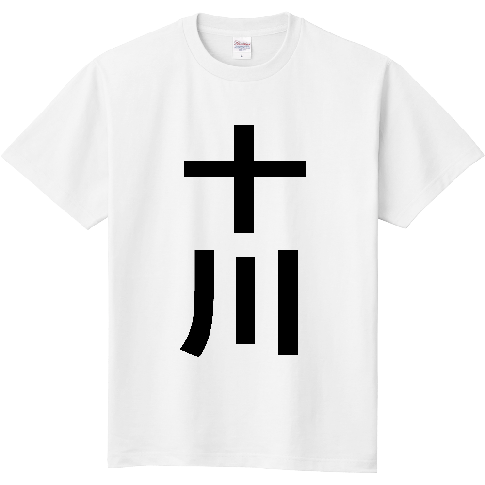 【苗字】  「十川」 縦 黒文字  Tシャツ 