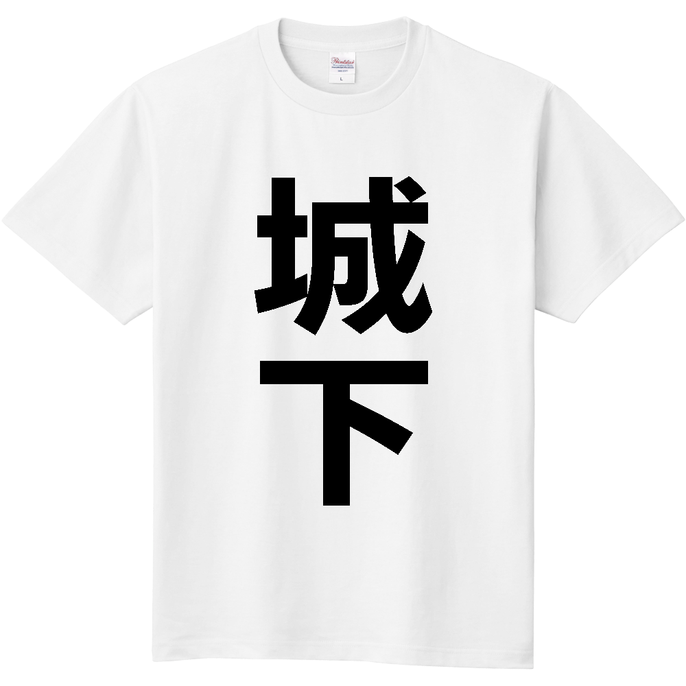 【苗字】  「城下」 縦 黒文字  Tシャツ 