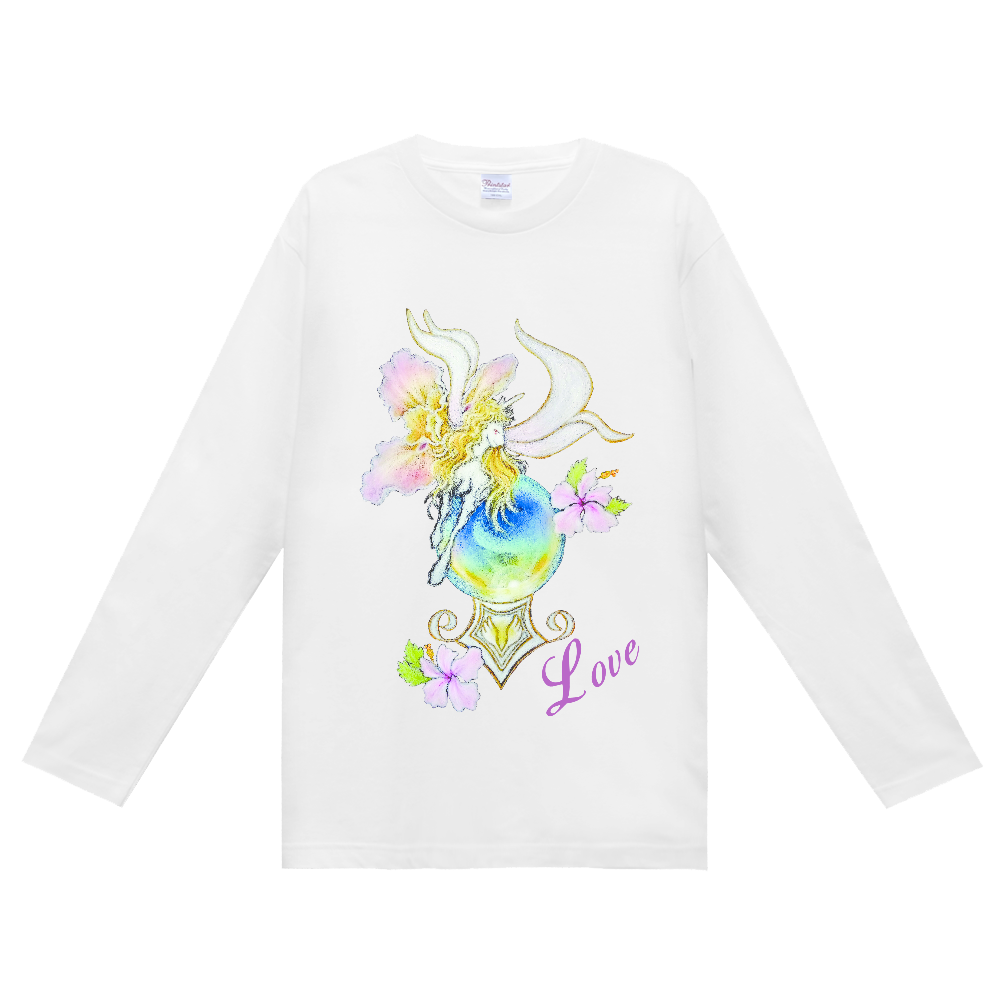定番長袖Tシャツ 花とペガサス