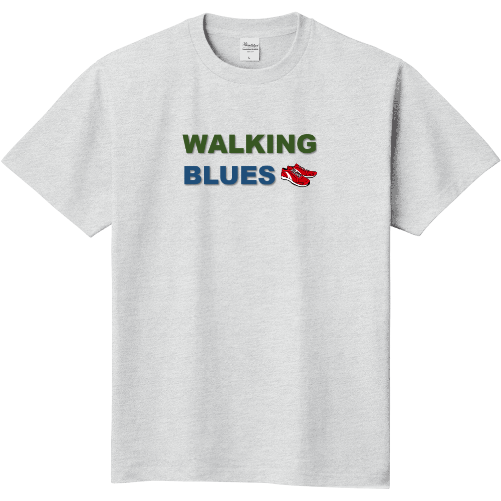 WALKING BLUES (ウォーキング・ブルース) 定番Tシャツ・アッシュ