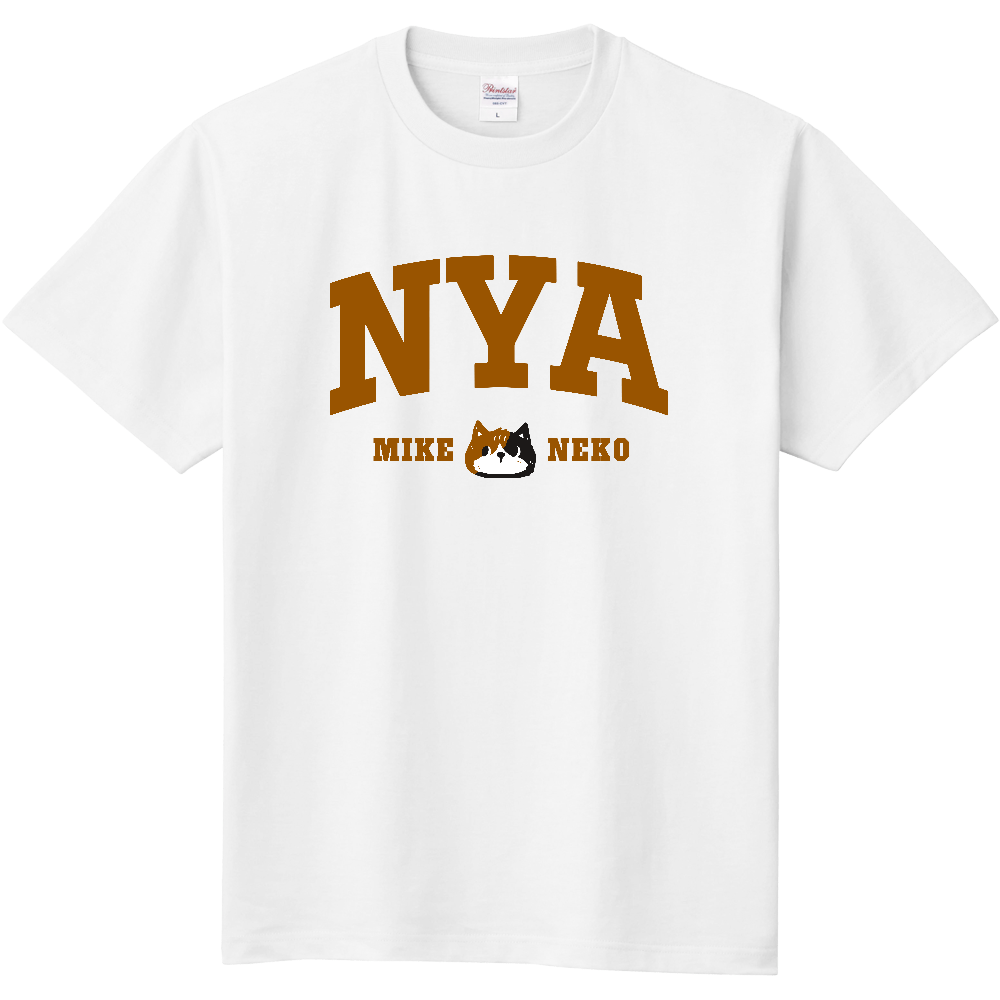 NYA 三毛猫くん カレッジロゴ BK