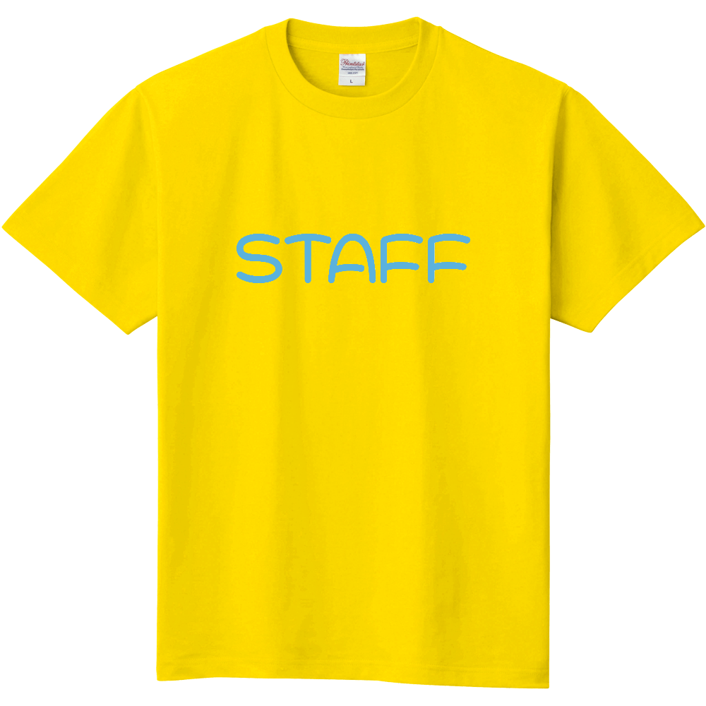 STAFF Tシャツ(デザイン書体05水色文字)