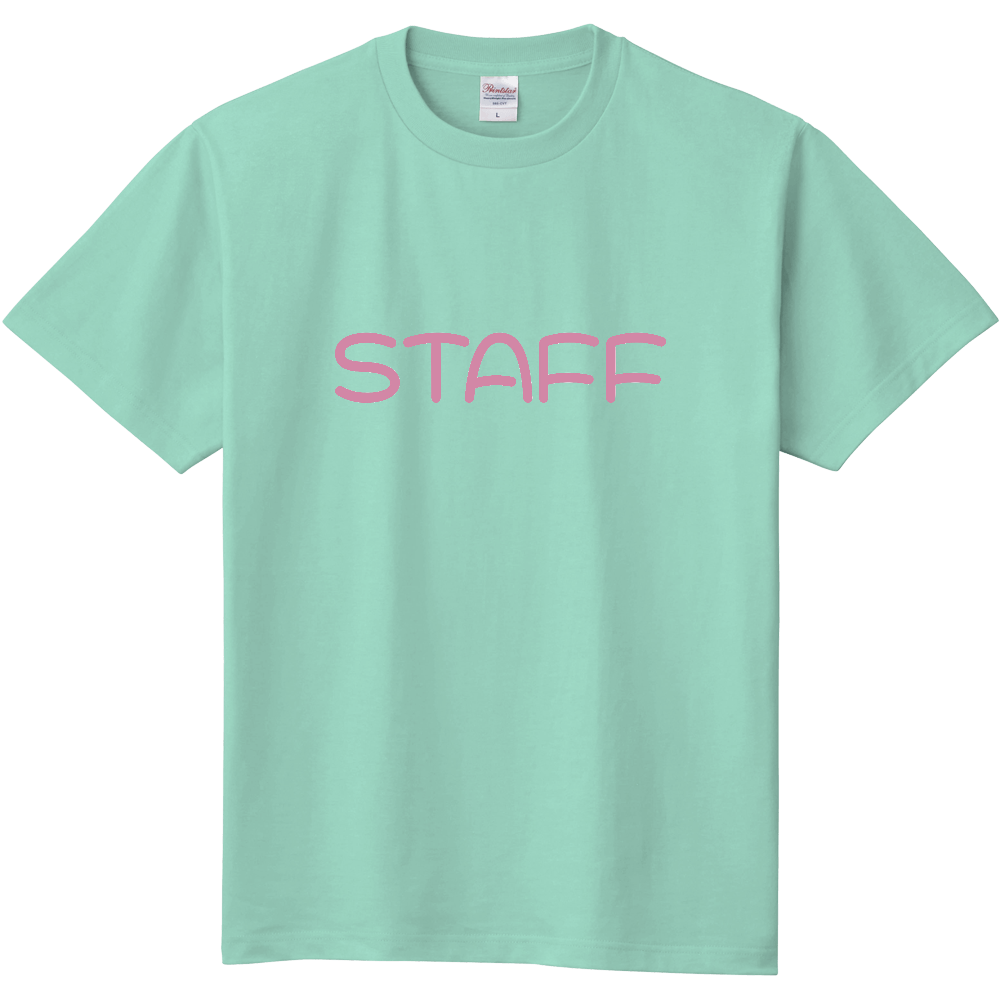 STAFF Tシャツ(デザイン書体05明るいピンク文字)