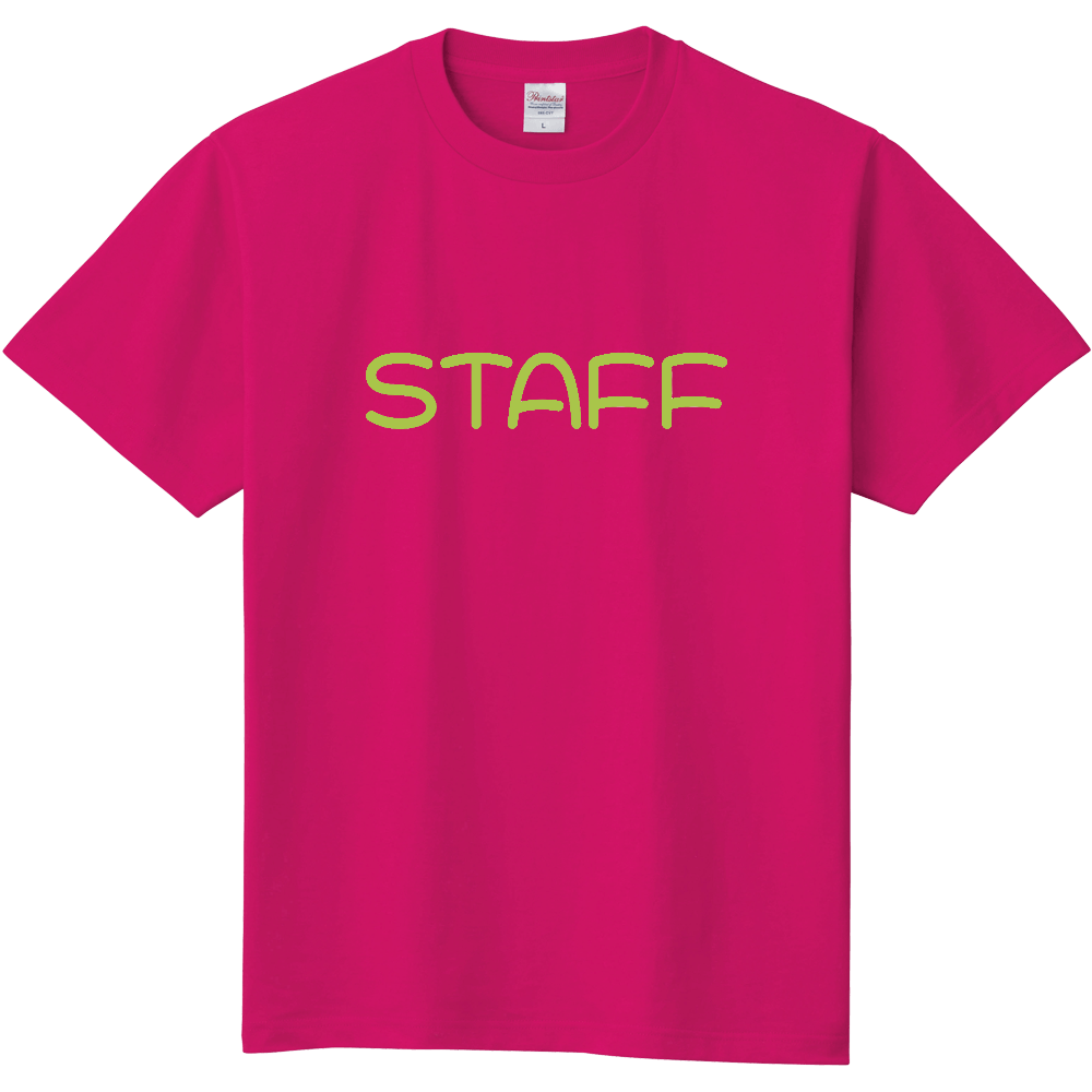 STAFF Tシャツ(デザイン書体05黄緑文字)