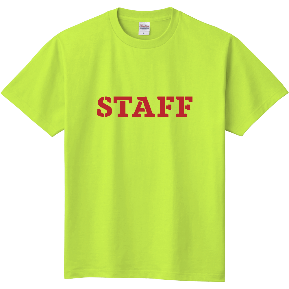 STAFF Tシャツ(デザイン書体06赤文字)
