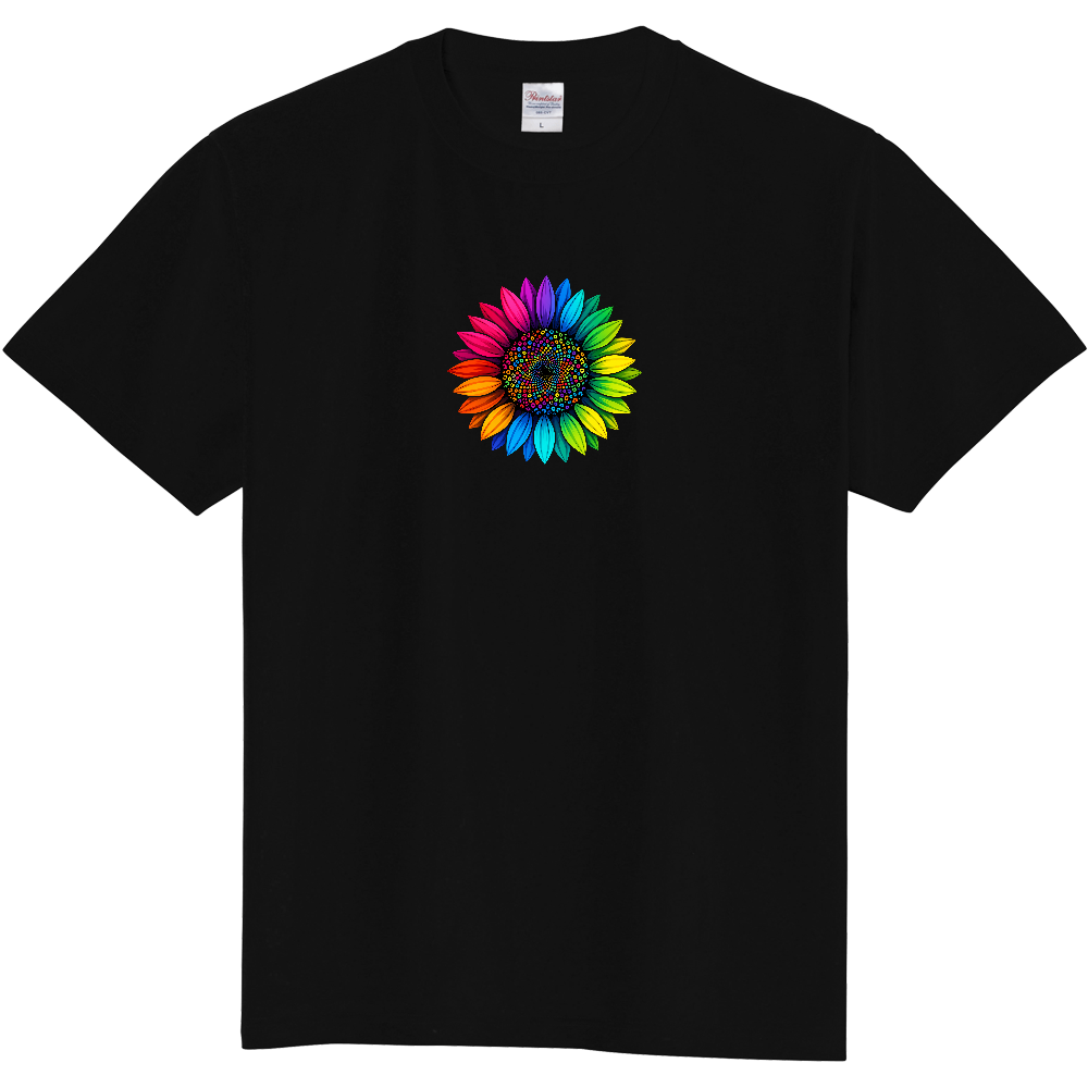 Tシャツ/ひまわりS/ブラック