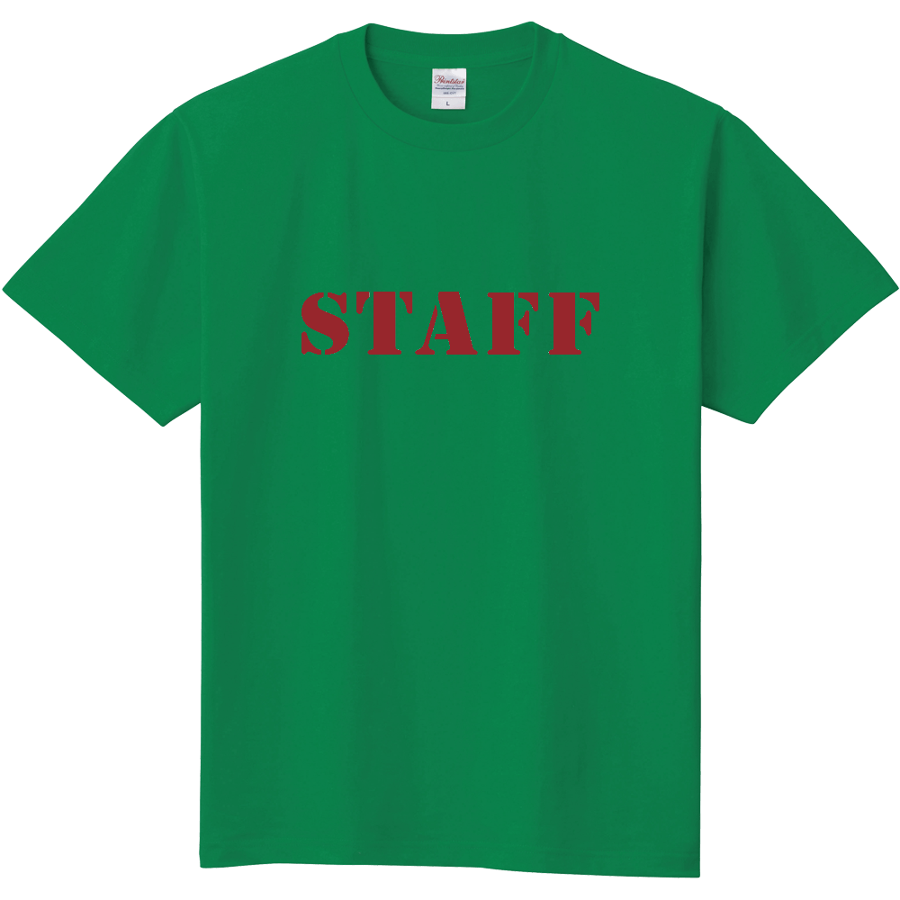 STAFF Tシャツ(デザイン書体07濃い赤文字)