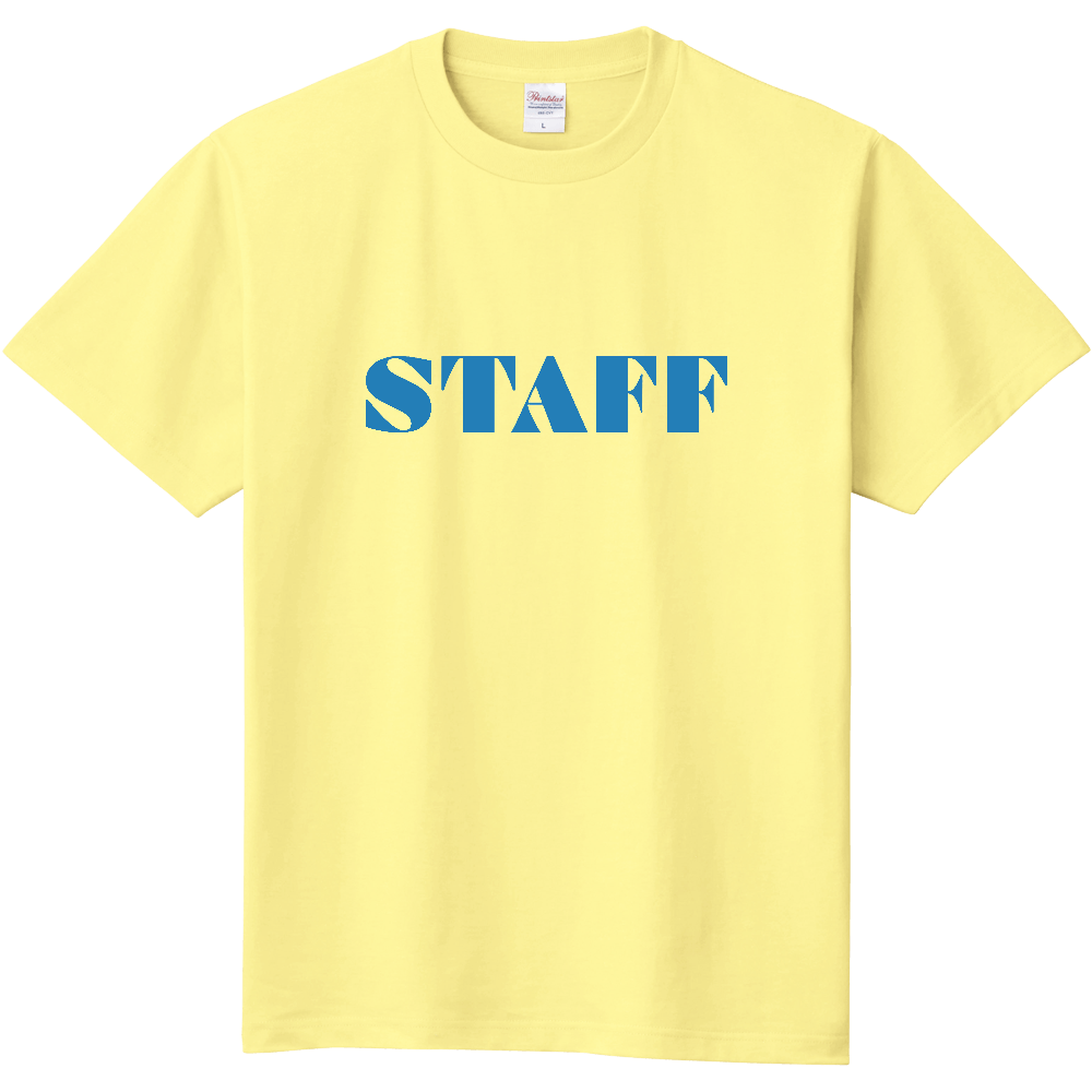 STAFF Tシャツ(デザイン書体10明るい青文字)