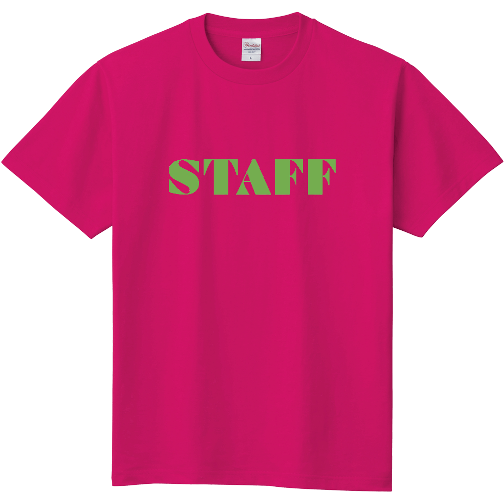 STAFF Tシャツ（デザイン書体10黄緑文字）