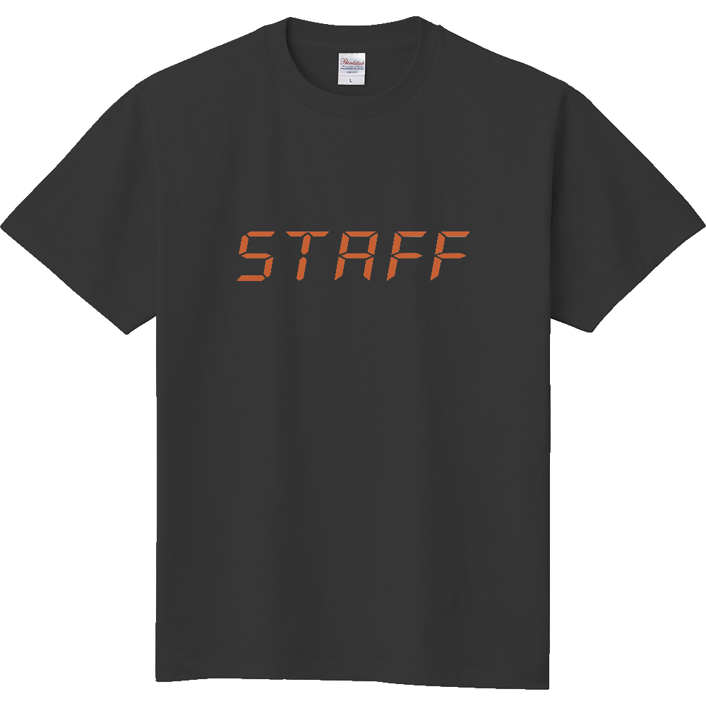 STAFF Tシャツ(デザイン書体13オレンジ文字)