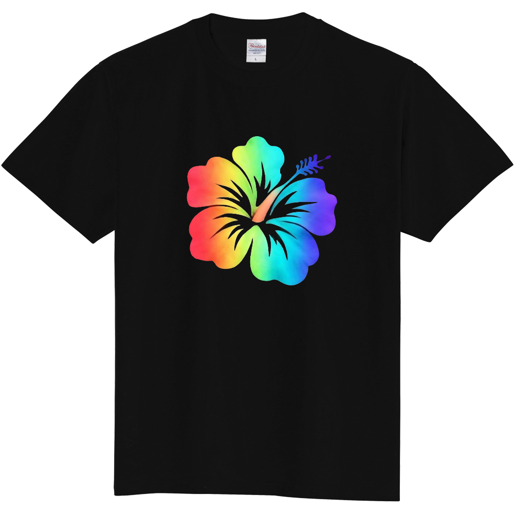 Tシャツ/ハイビスカスⅡ/ブラック/マルチ