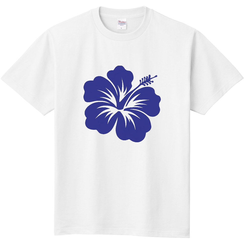 Tシャツ/ハイビスカス/ホワイト/カキツバタ