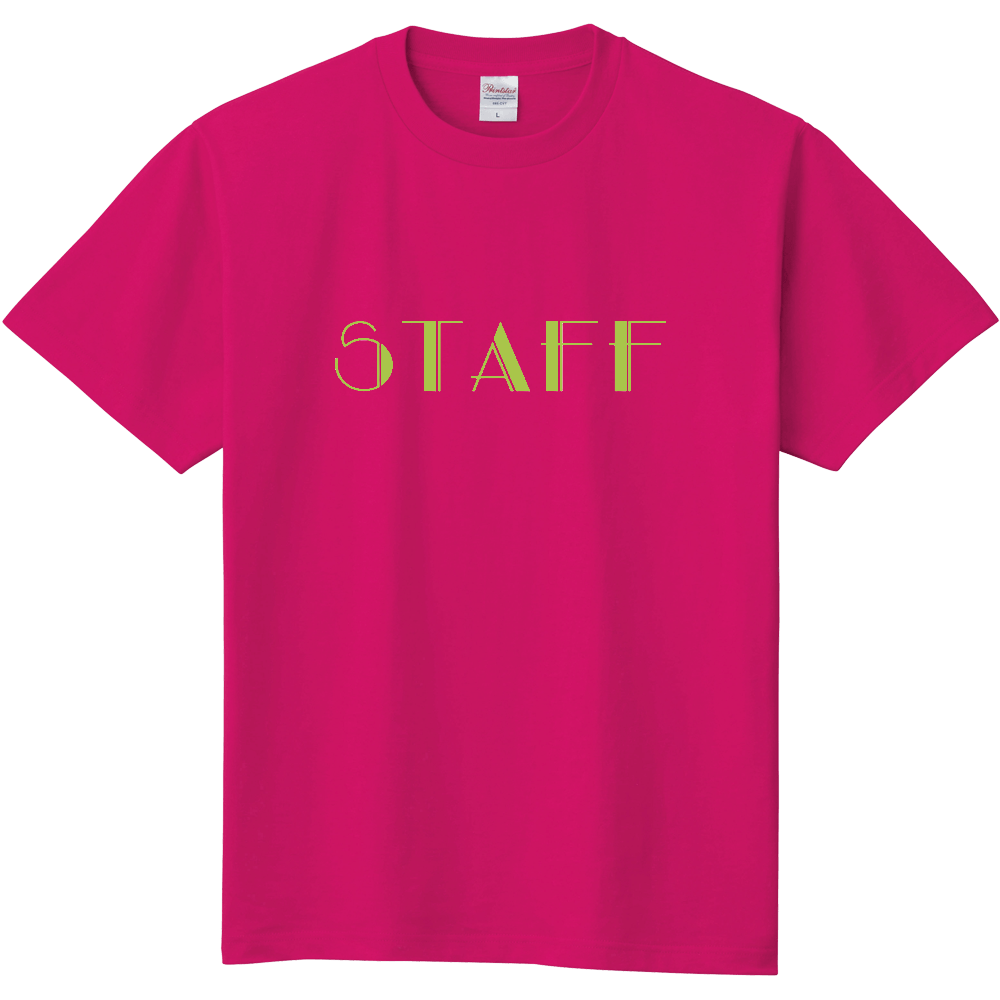 STAFF Tシャツ(デザイン書体16黄緑文字)