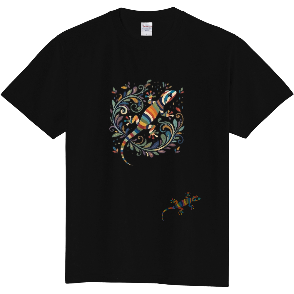 Tシャツ/ヤモリ2/ブラック