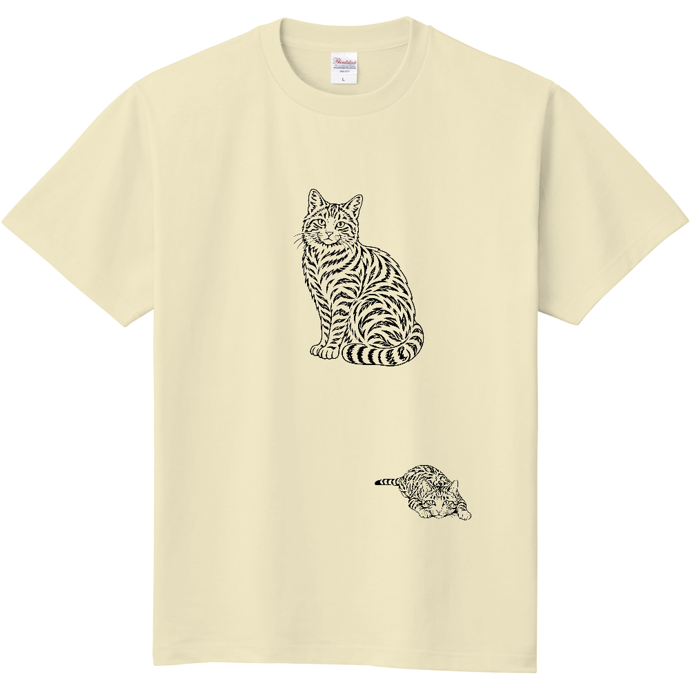 Tシャツ/キジトラ猫/アイボリー