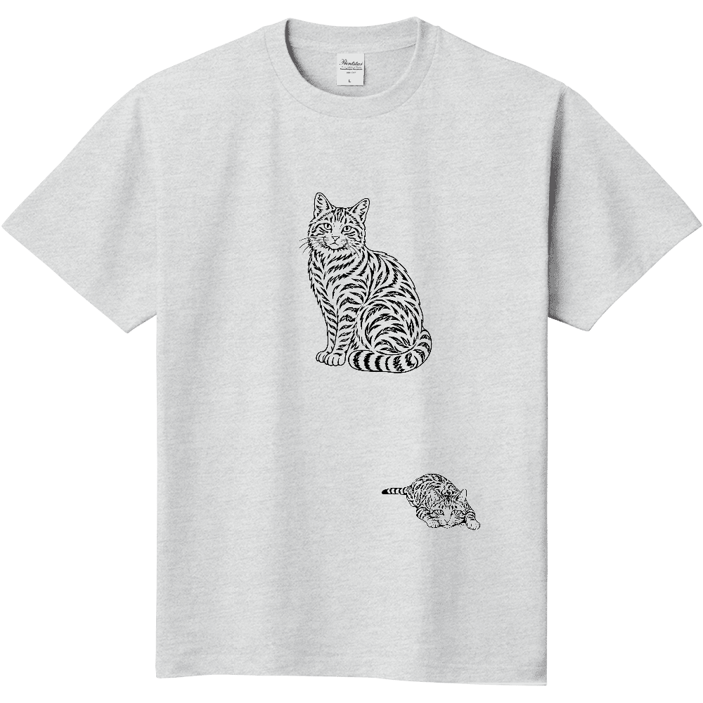 Tシャツ/キジトラ猫/アッシュ