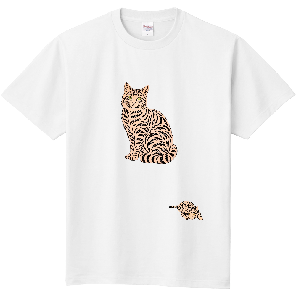 Tシャツ/キジトラ猫/ホワイト