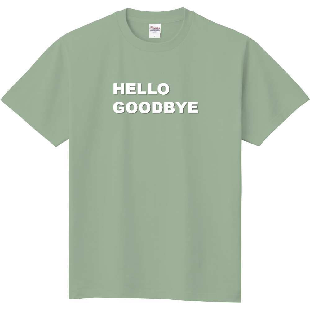 HELLO GOODBYE HAVE A NICE DAY(ハローグッバイ・ハブアナイスデイ)定番Tシャツ ライトセージ