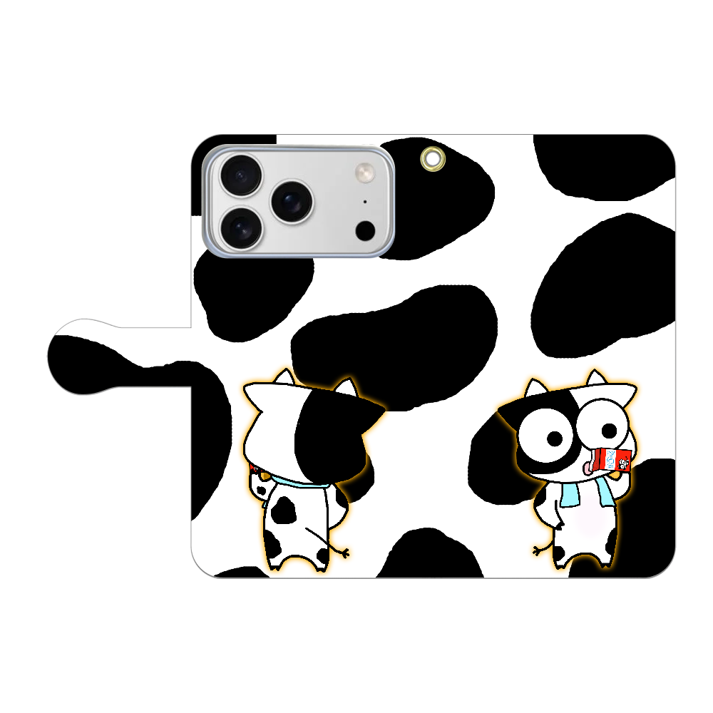 牛乳うしくん。手帳型iPhone17 ProMax