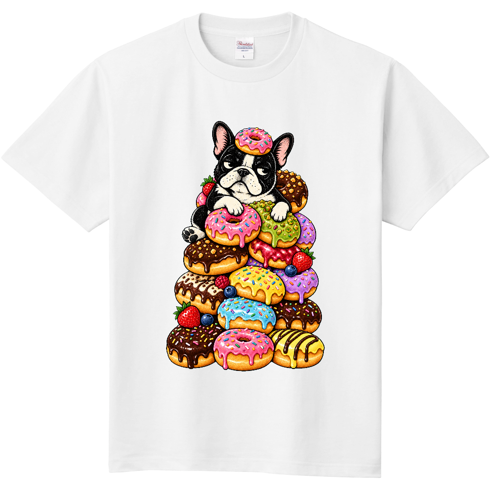 不機嫌フレブルのドーナツタワーTシャツ