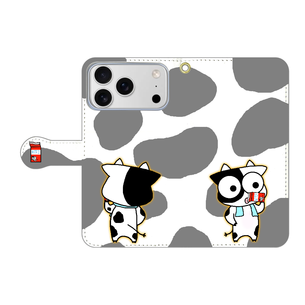 牛乳うしくん。手帳型iPhone17 ProMax