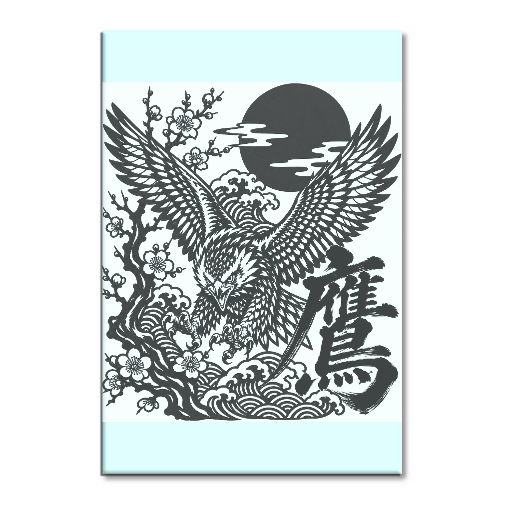 鷹 切り絵タトゥーシール|Japanese Eagle