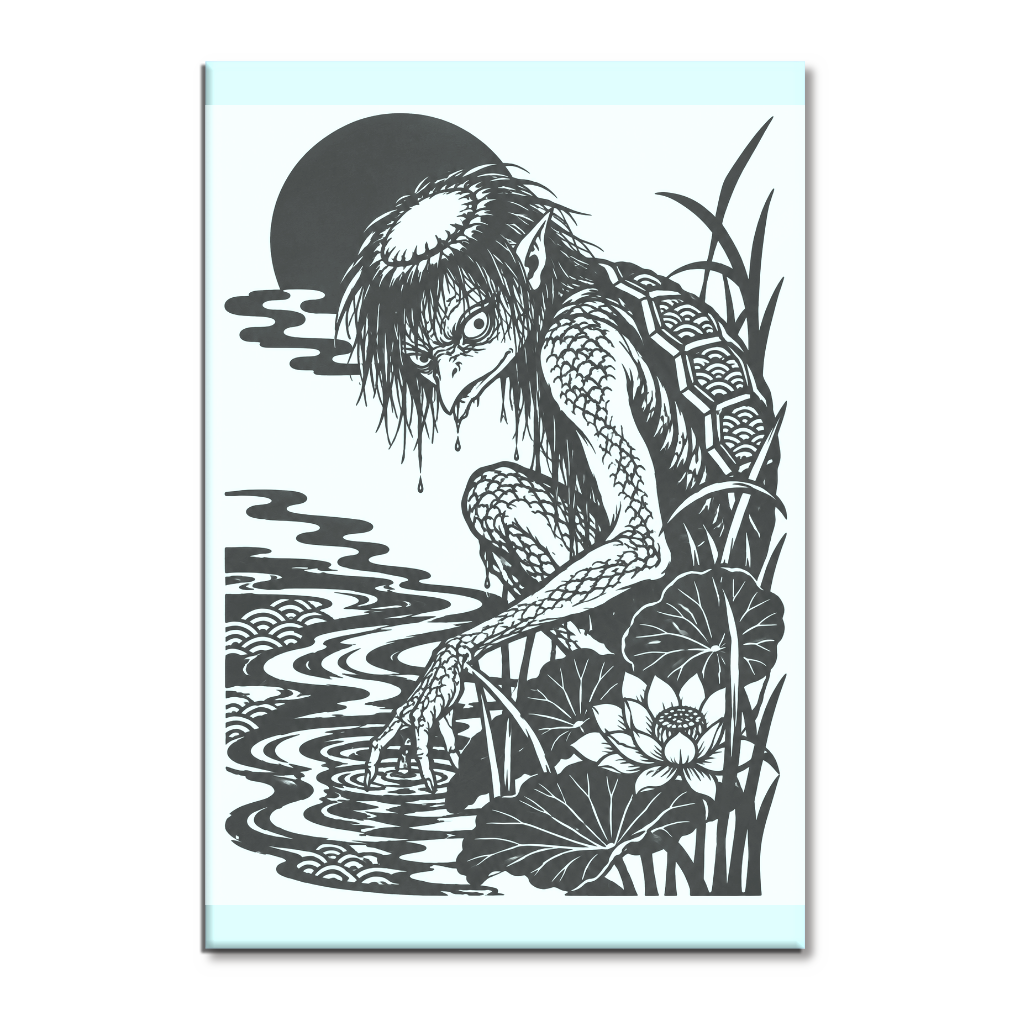 河童 切り絵タトゥーシール|Japanese Kappa