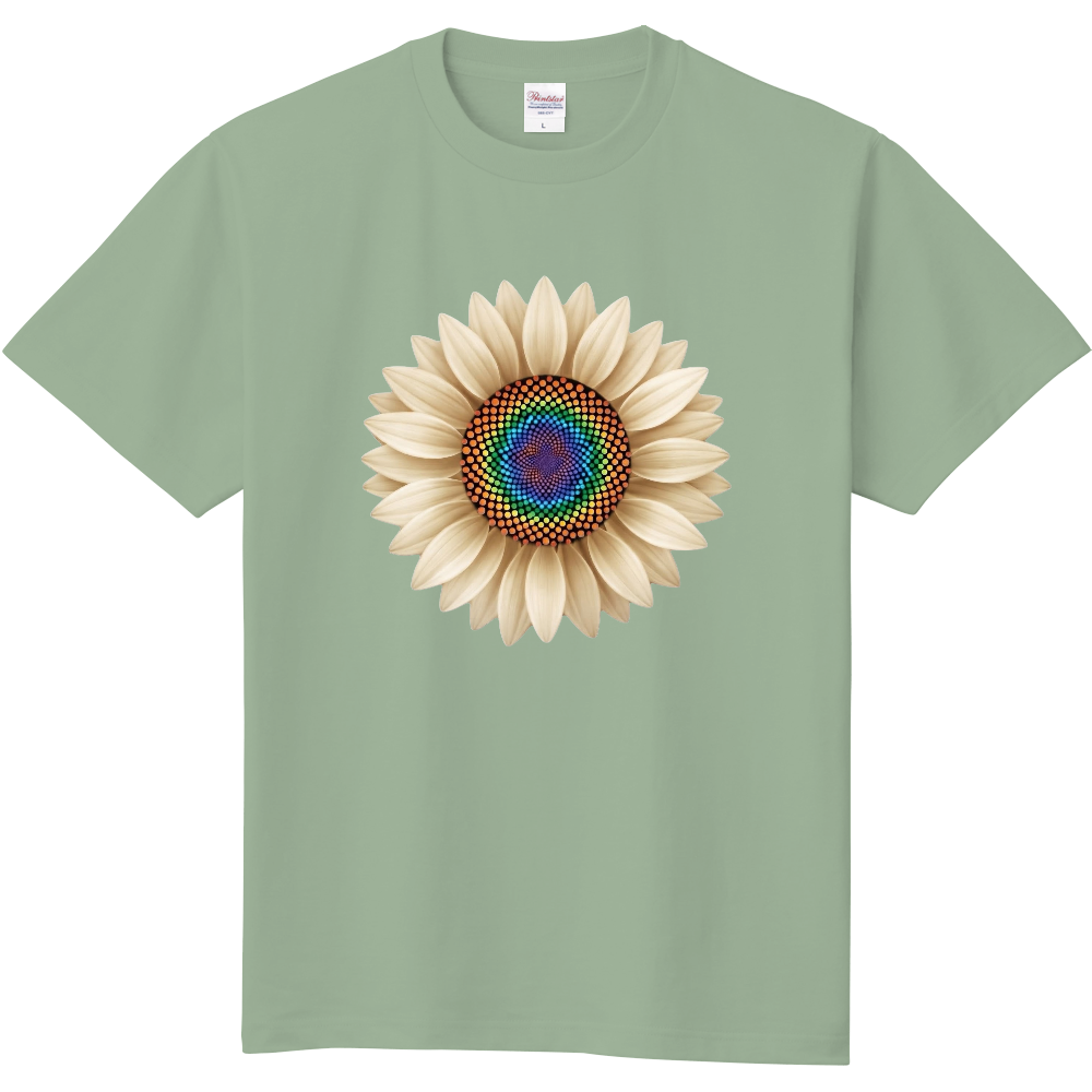 Tシャツ/ひまわりⅡ/ライトセージ/アイボリー