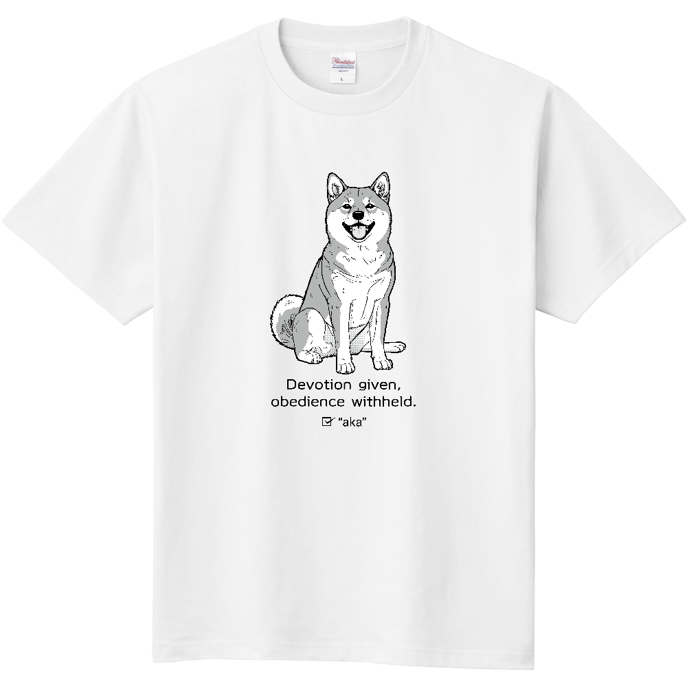 《カスタマイズ用》柴モノクロイラスト【赤毛】/柴犬(Tシャツ・5.6oz)