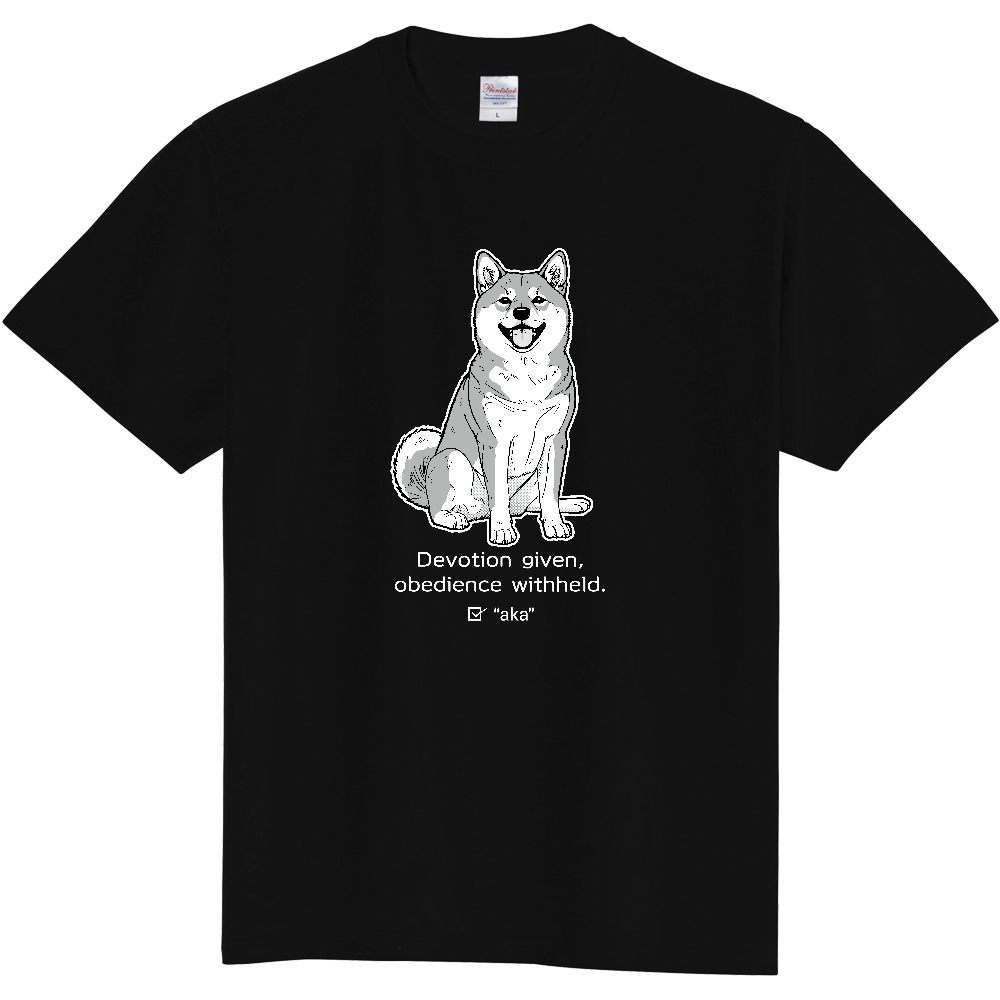 《カスタマイズ用》柴モノクロイラスト【赤毛】〈濃色用〉/柴犬(Tシャツ・5.6oz)