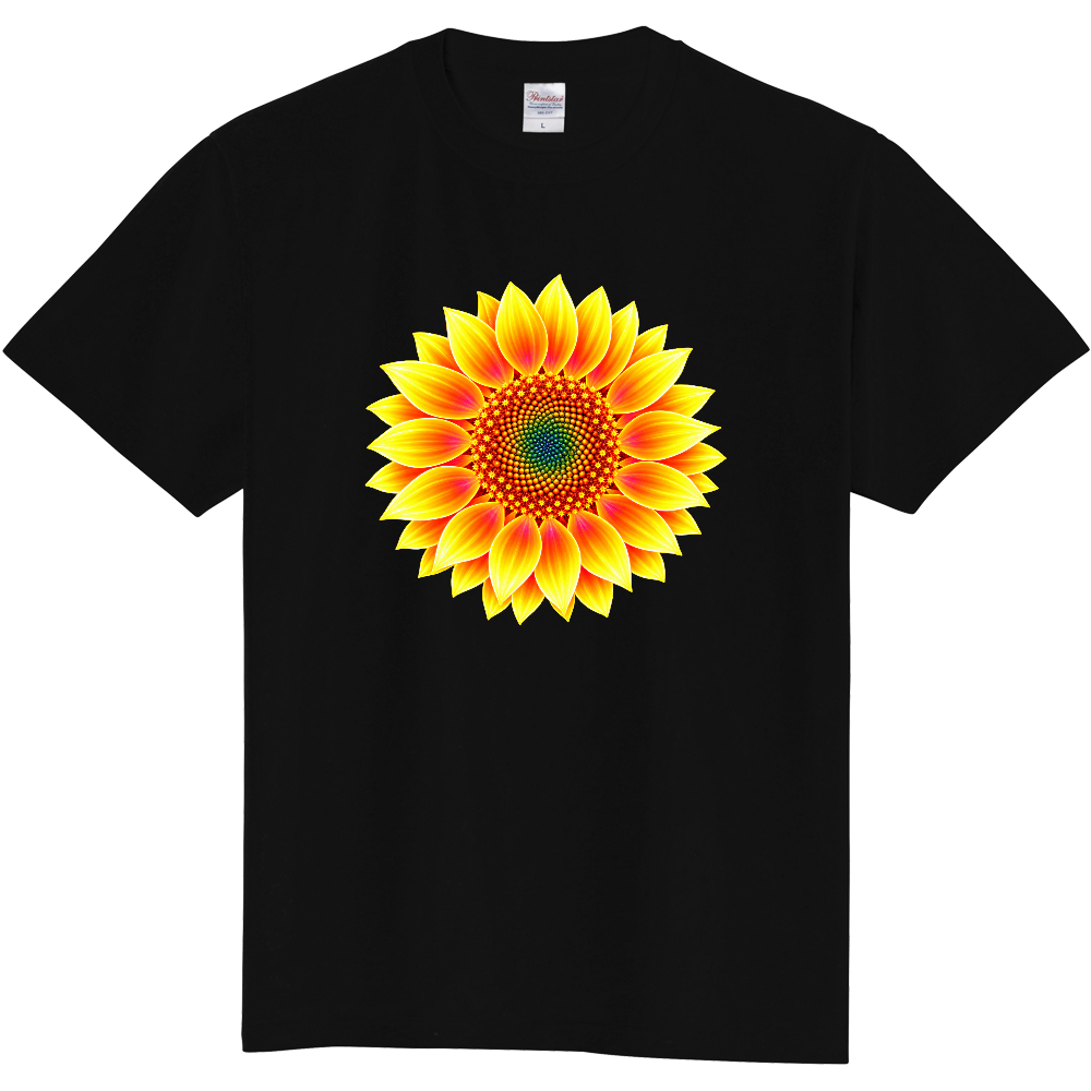 Tシャツ/ひまわりⅢ/ブラック