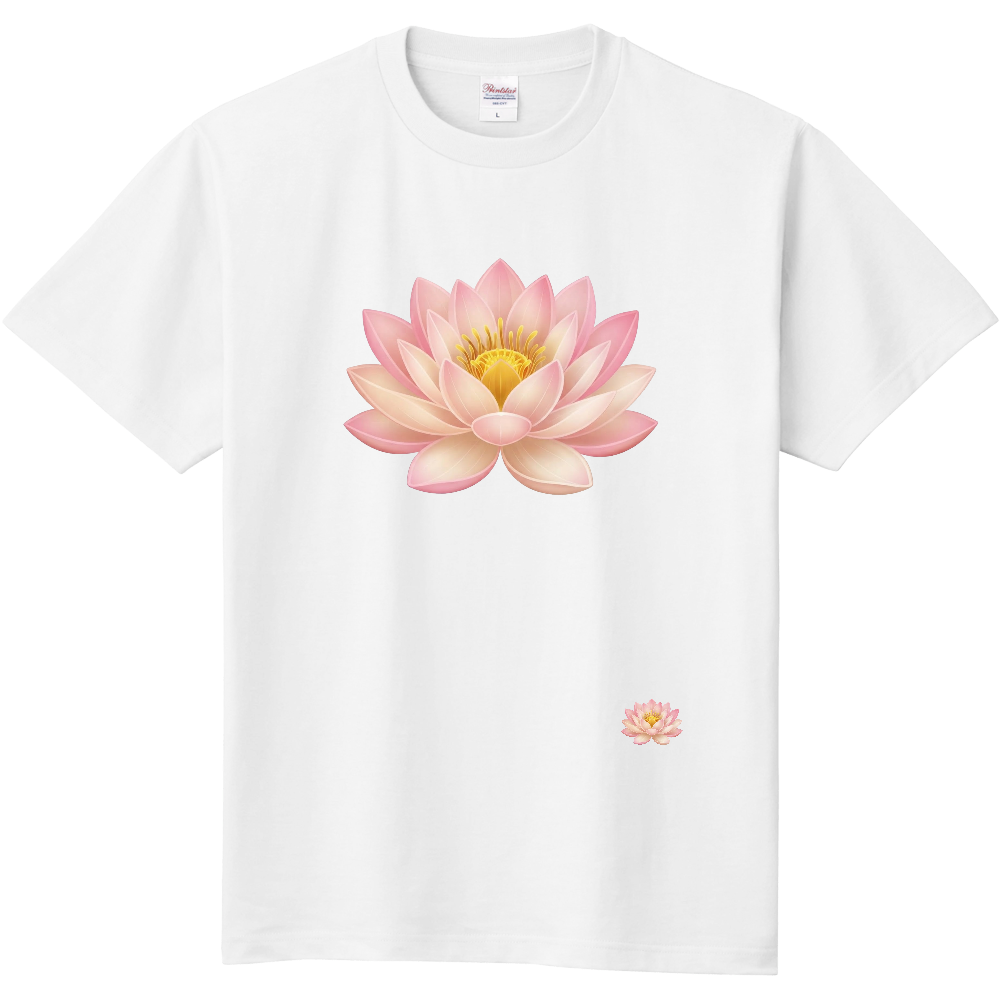 Tシャツ/スイレン/ホワイト/ライトピンク