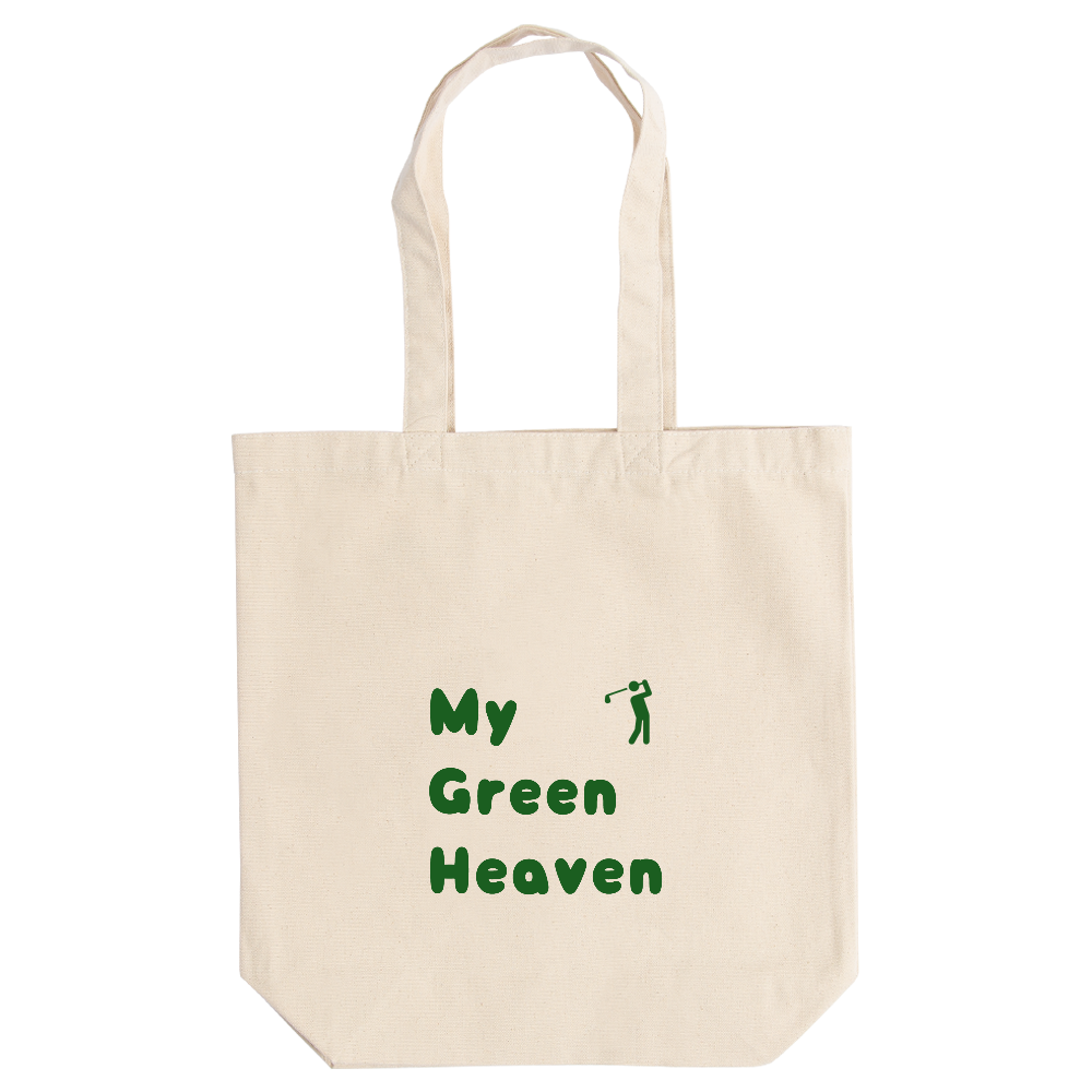  My Green Heaven（マイ・グリーン・ヘブン）定番トートバッグ（M）【白プリントあり】