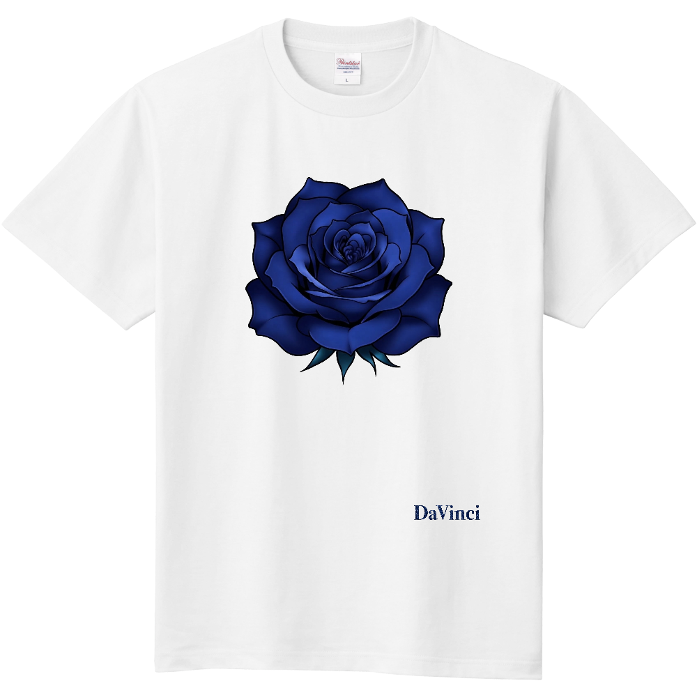 Tシャツ/バラ/ホワイト/瑠璃色