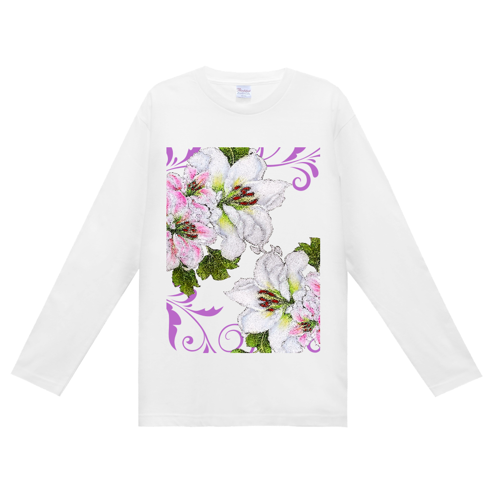 定番長袖Tシャツカサブランカ/紫の葉