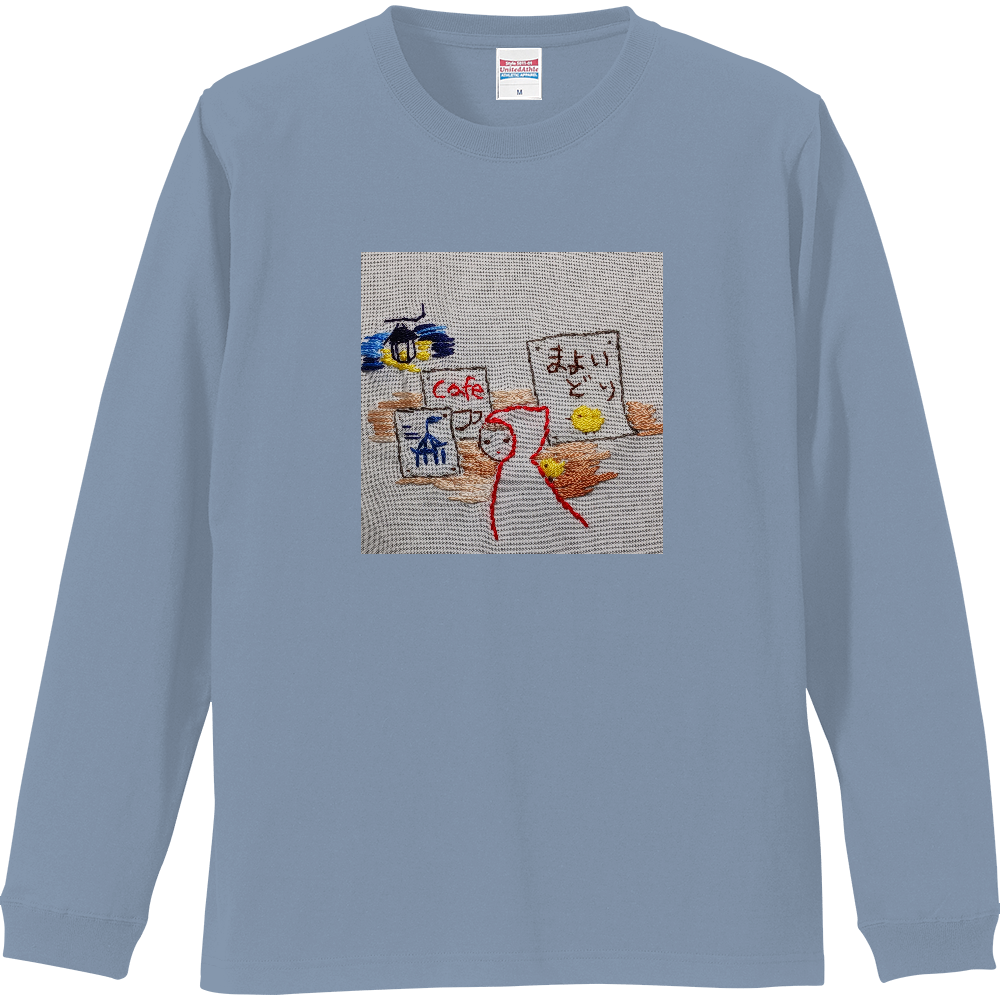 リブ付きロングスリーブTシャツ迷い鳥
