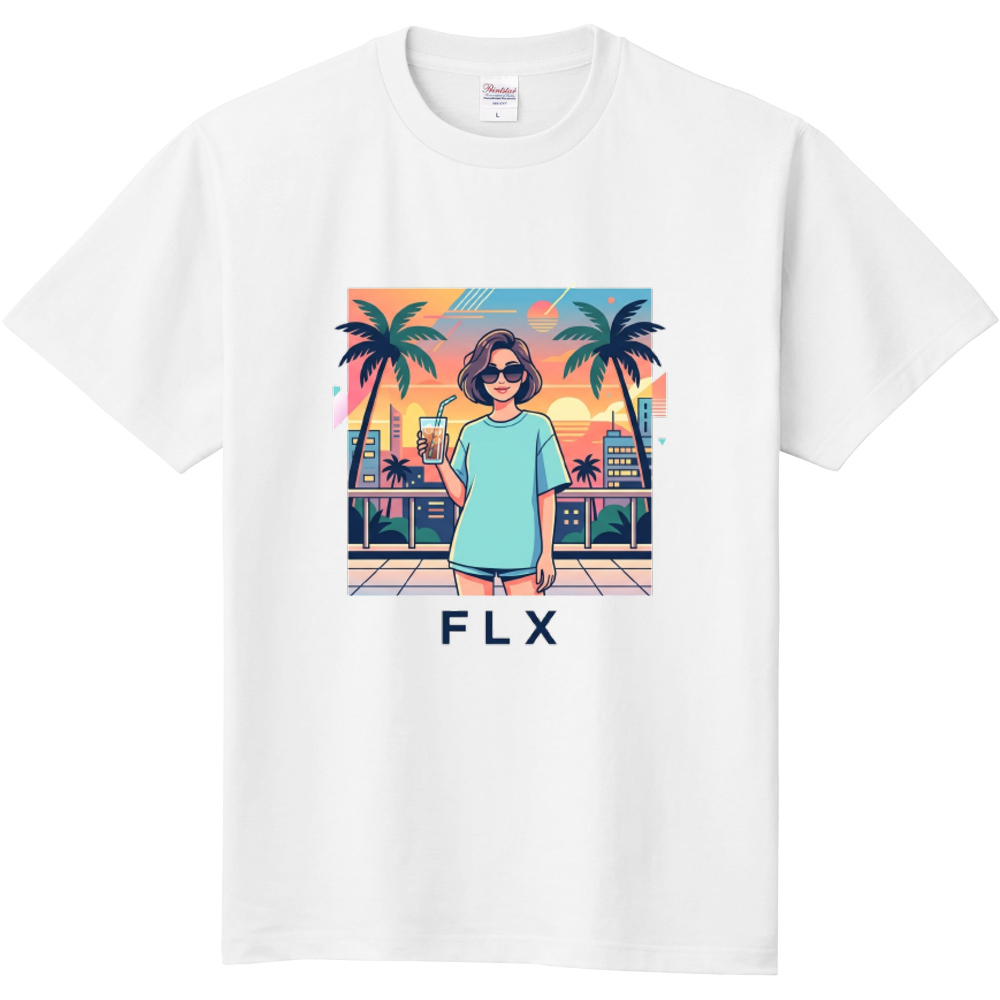 FLX レトロサマーガール・シティポップTシャツ